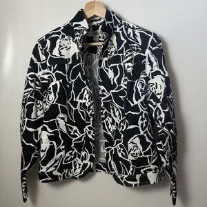 Coldwater Creek Black and White Floral Blazer